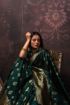 Picture of Green Banarasi Silk Jacquard Woven Saree with Blouse