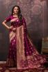 Picture of Magenta Banarasi Silk Jacquard Woven Saree with Blouse