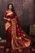 Picture of Red Soft Silk Jacquard Woven Saree with Blouse
