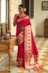 Picture of Rani Pink Banarasi Silk Jacquard Woven Saree with Blouse