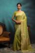 Picture of Olive Span Cotton Jacquard Woven Saree with Blouse