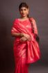 Picture of Pink Banarasi Silk Blend Jacquard Woven Saree with Blouse