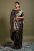 Picture of Black Banarasi Silk Blend Jacquard Woven Saree with Blouse