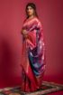 Picture of Blue Banarasi Silk Blend Jacquard Woven Saree with Blouse
