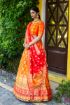 Picture of Orange Soft Silk Jacquard Woven Lehenga Choli