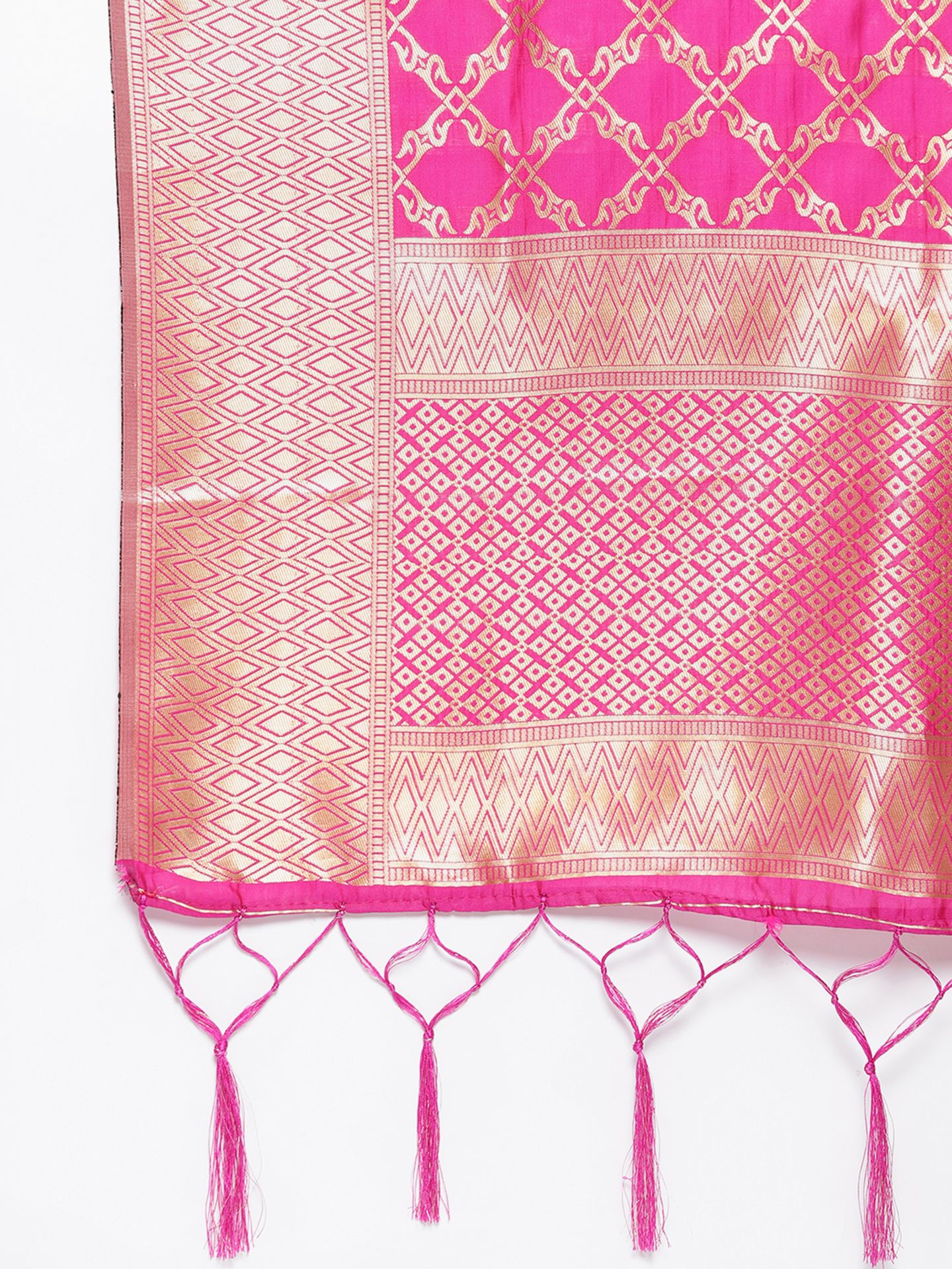 Picture of Rani Pink Banarasi Silk Jacquard Woven Dupatta