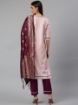 Picture of Baby Pink Slub Silk Blend Thread Embroidery Work on Top with Jacquard Dupatta Stitched Kurta Set